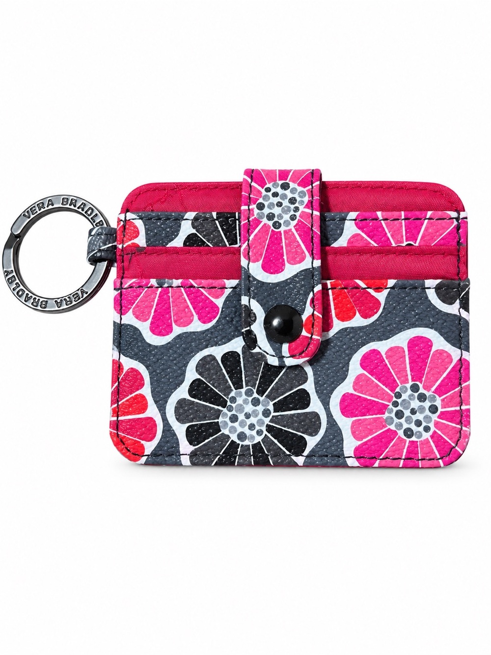 EUC Vera Bradley Cheery Blossoms Card Holder ID Case Keychain